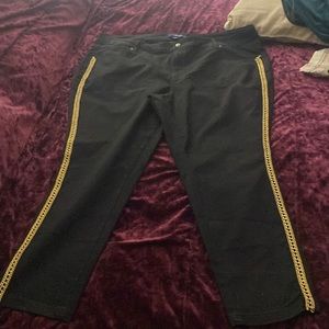 Black Jeans Gold Embellishments